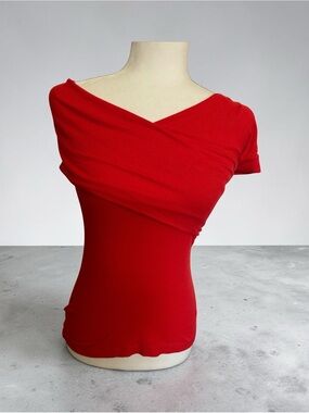 Aritzia Babaton Off-Shoulder Adalard Top Red